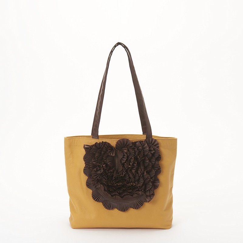 SHEEP LEATHER & FRILL SMALL TOTE