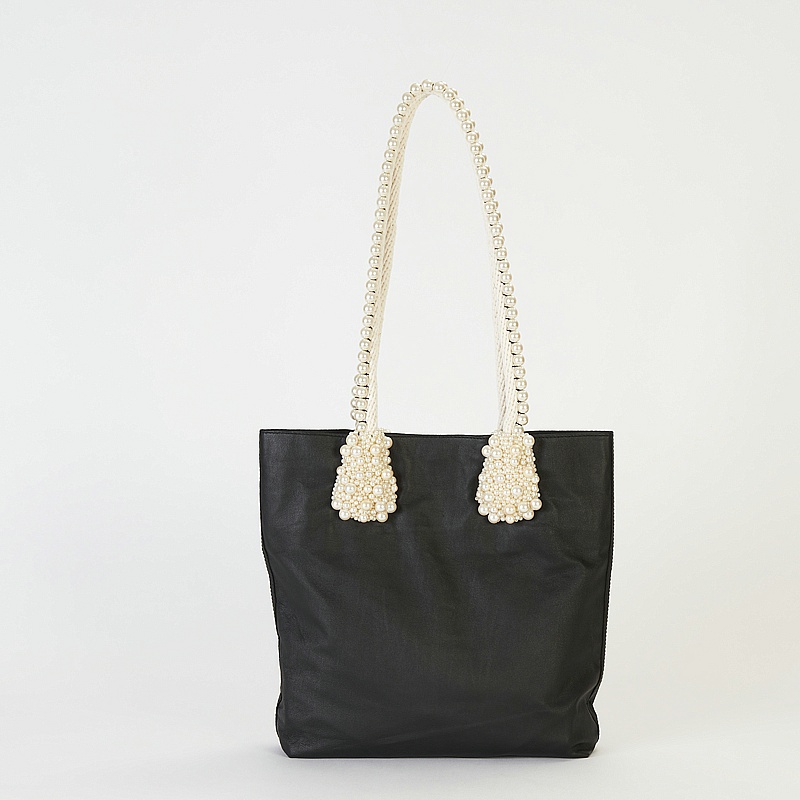 〈LONG〉SHEEP LEATHER TOTE ROPE × PEARL / SMALL