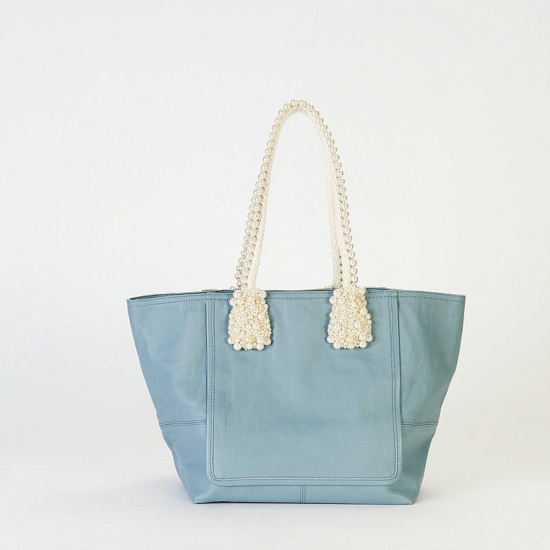 〈LONG〉SHEEP LEATHER ROPE × PEARL WIDE TOTE