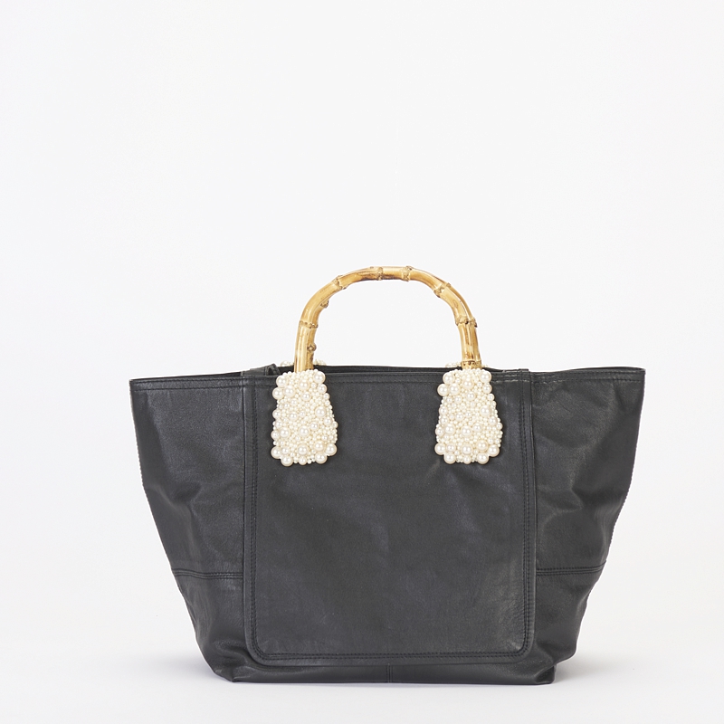 PVC COATED CANVAS FLAT TOTE / PEARL HAND