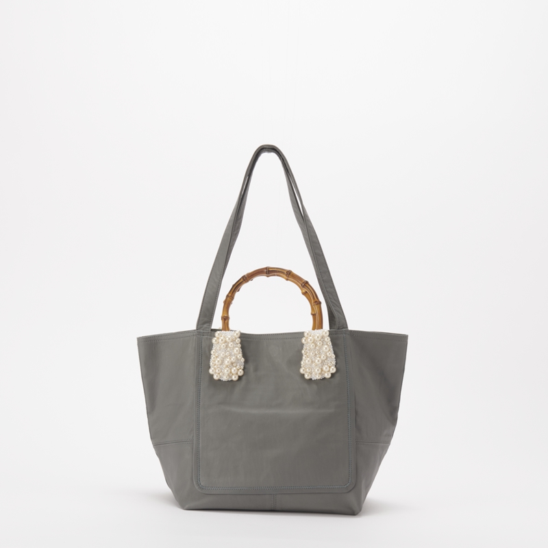 SHEEP LEATHER WIDE TOTE BAMBOO × PEARL ｜ PRODUCTS ｜ carnet カルネ