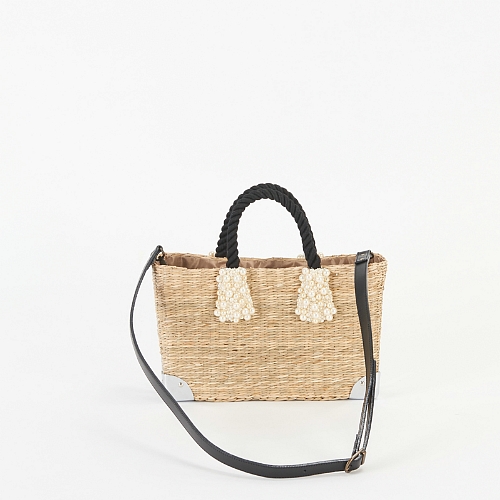 Sea Grass Square Basket Rope & Pearl / Small