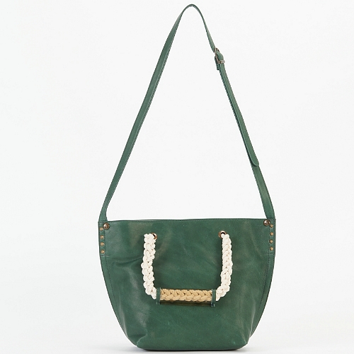Weaving Handle Two Way Bag / Medium