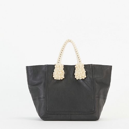 Sheep leather x Pearl Wide Tote